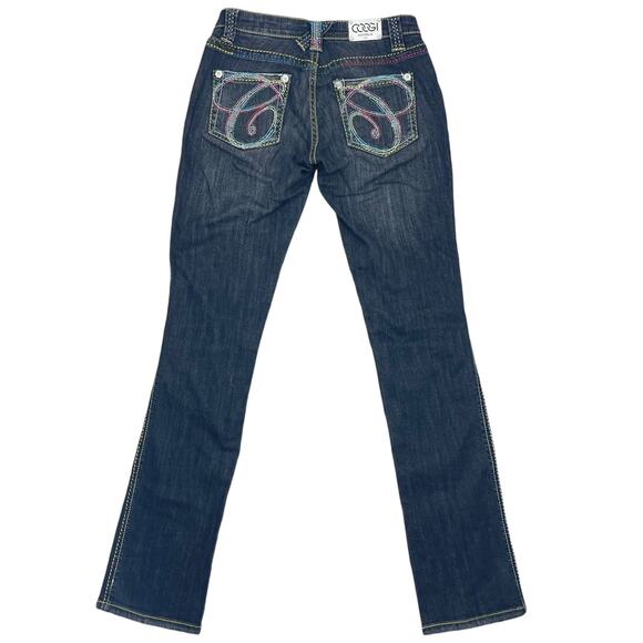 COOGI Rainbow Embellished Straight Leg Jeans Dark Wash Size 1/2 28x32 - Picture 7 of 12